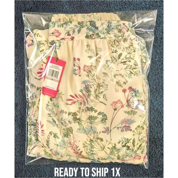 VINCE CAMUTO Plus Size Dandelion Floral Tiered Lined Maxi Skirt 1X - Picture 16 of 16